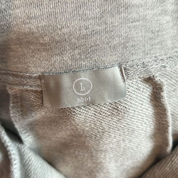 Hbat Half Zipper Embroidery Letter Splicing Stand Collar Sweater Street Loose - Picture 8 of 9